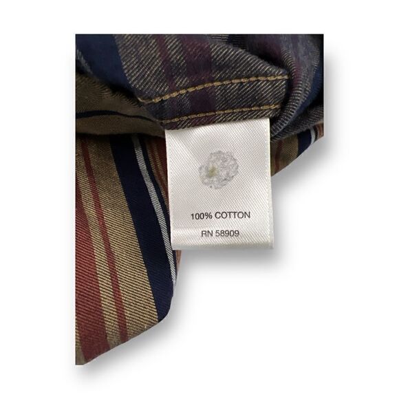 Rowm Striped Button Front Shirt Size Large - Picture 4 of 5